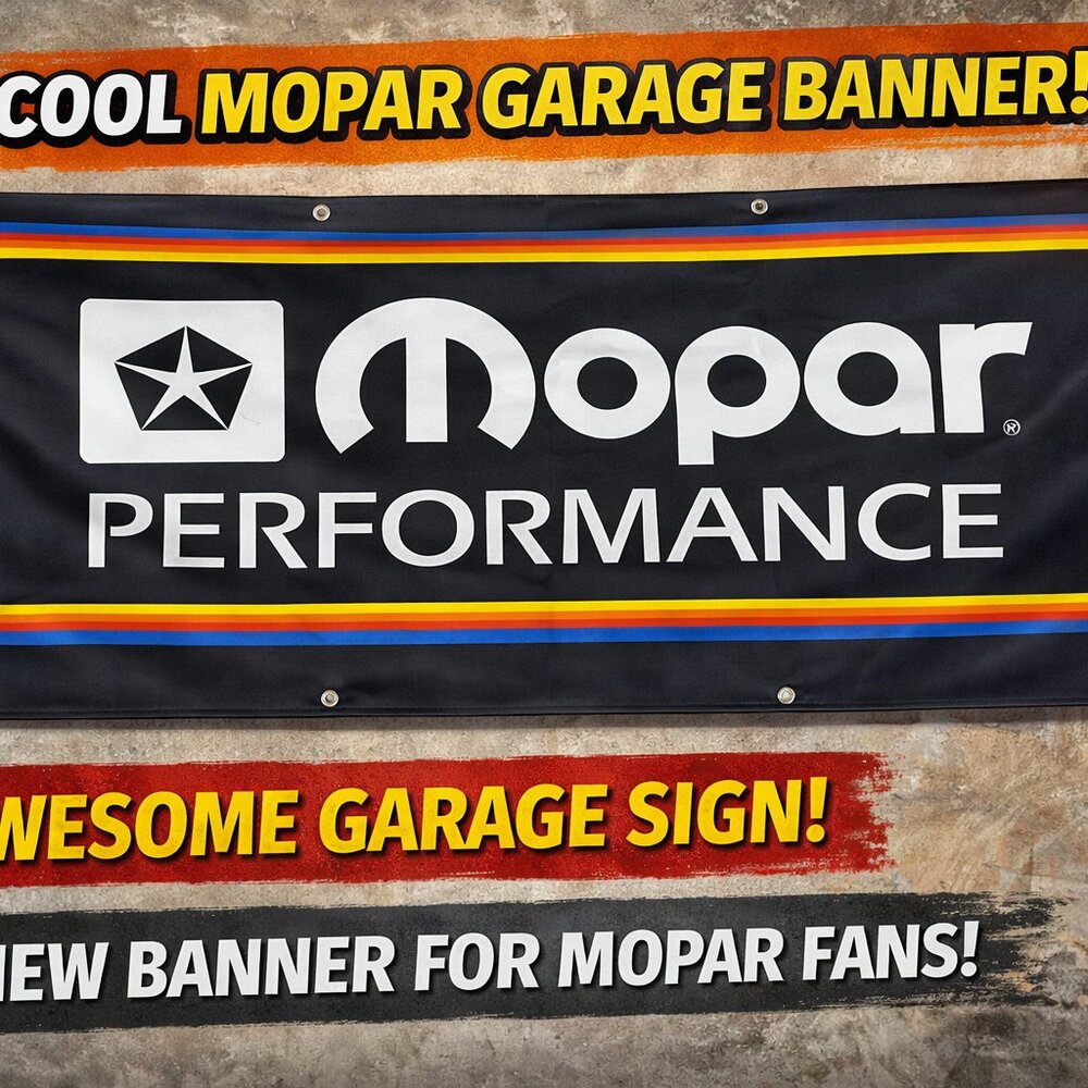 Mopar Racing Banner‎ 2x8ft | Man Cave Garage Decor | Muscle Car Racing